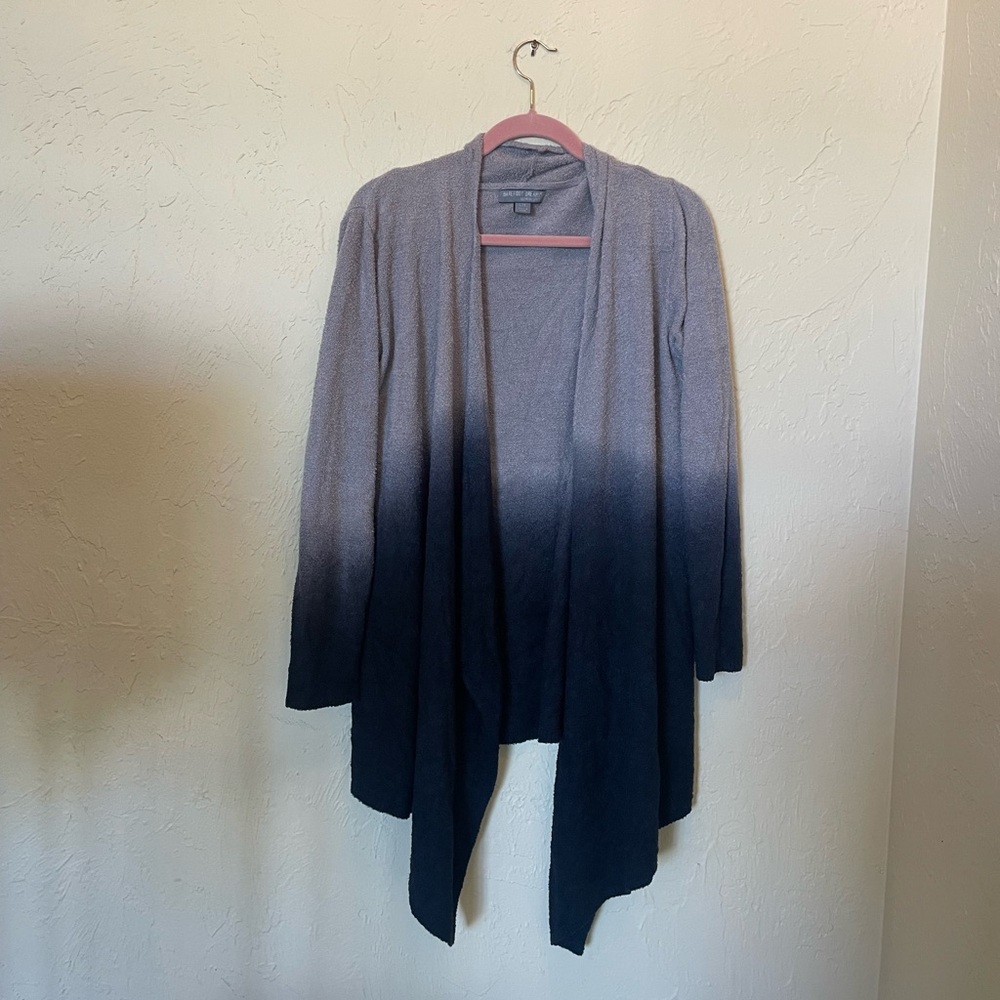 Barefoot Dreams Ombre Open-Front Cardigan in Gray and Black